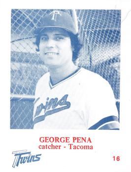 1974 Caruso Tacoma Twins #16 George Pena Front