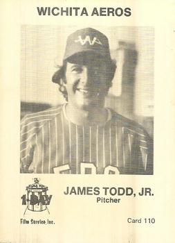 1974 Caruso/One Day Film Wichita Aeros #110 James Todd Jr. Front