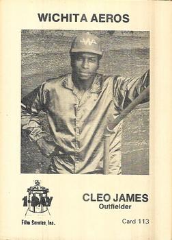 1974 Caruso/One Day Film Wichita Aeros #113 Cleo James Front