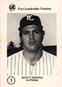 1975 Sussman Fort Lauderdale Yankees #1 Scott Norris Front