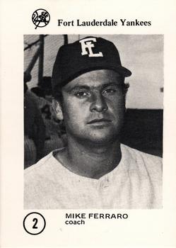 1975 Sussman Fort Lauderdale Yankees #2 Mike Ferraro Front