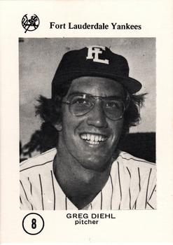 1975 Sussman Fort Lauderdale Yankees #8 Greg Diehl Front
