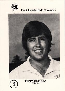 1975 Sussman Fort Lauderdale Yankees #9 Tony DeRosa Front