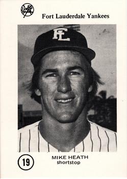 1975 Sussman Fort Lauderdale Yankees #19 Mike Heath Front