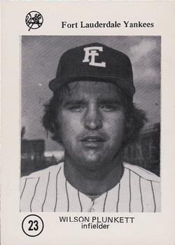 1975 Sussman Fort Lauderdale Yankees #23 Wilson Plunkett Front