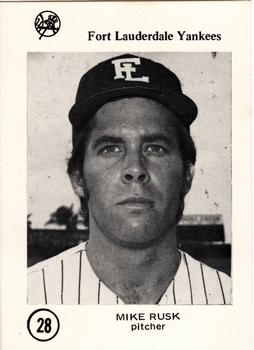 1975 Sussman Fort Lauderdale Yankees #28 Mike Rusk Front