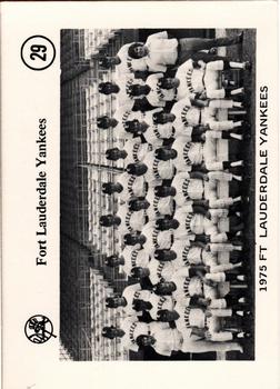 1975 Sussman Fort Lauderdale Yankees #29 Team Photo Front