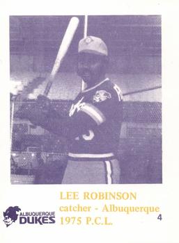 1975 Caruso Albuquerque Dukes #4 Lee Robinson Front