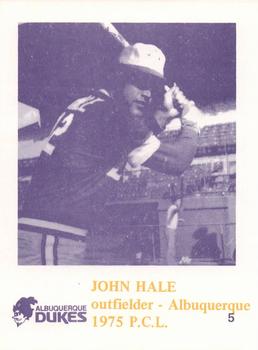 1975 Caruso Albuquerque Dukes #5 John Hale Front