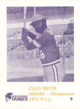 1975 Caruso Albuquerque Dukes #9 Cleo Smith Front