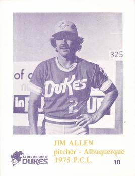 1975 Caruso Albuquerque Dukes #18 Jim Allen Front