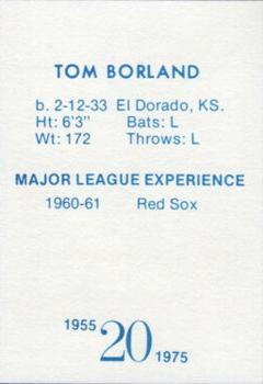 1975 Doug McWilliams 1955 Oakland Oaks #NNO Tom Borland Back