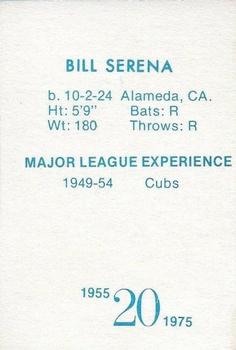 1975 Doug McWilliams 1955 Oakland Oaks #NNO Bill Serena Back