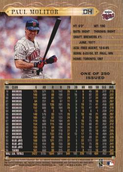 1997 Topps Gallery - Players Private Issue #PPI-1 Paul Molitor Back