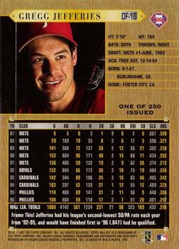 1997 Topps Gallery - Players Private Issue #PPI-23 Gregg Jefferies Back