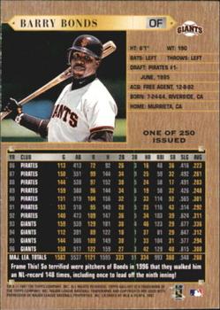 1997 Topps Gallery - Players Private Issue #PPI-42 Barry Bonds Back