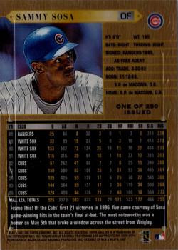 1997 Topps Gallery - Players Private Issue #PPI-84 Sammy Sosa Back