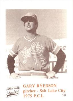 1975 Caruso Salt Lake City Gulls #14 Gary Ryerson Front