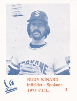 1975 Caruso Spokane Indians #3 Rudy Kinard Front