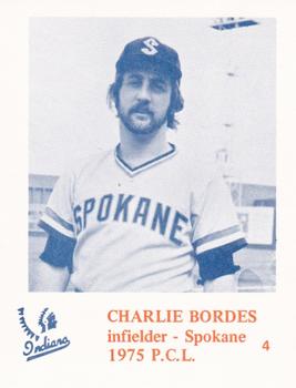1975 Caruso Spokane Indians #4 Charlie Bordes Front