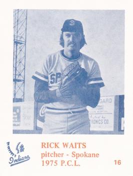 1975 Caruso Spokane Indians #16 Rick Waits Front
