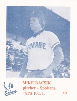 1975 Caruso Spokane Indians #18 Mike Bacsik Front