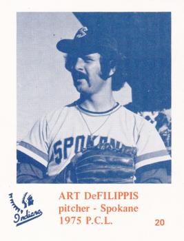 1975 Caruso Spokane Indians #20 Art DeFilippis Front