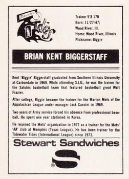 1975 Stewart Sandwiches Tidewater Tides #NNO Kent Biggerstaff Back