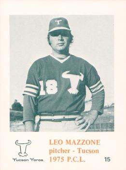 1975 Caruso Tucson Toros #15 Leo Mazzone Front