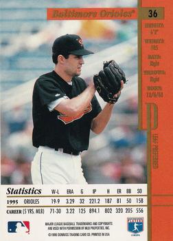 1996 Leaf Preferred - Press Proofs #36 Mike Mussina Back