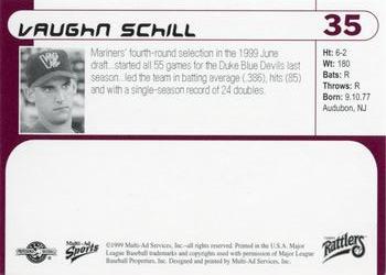 1999 Multi-Ad Wisconsin Timber Rattlers #35 Vaughn Schill Back