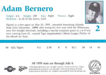 1999 Multi-Ad West Michigan Whitecaps Update #2 Adam Bernero Back
