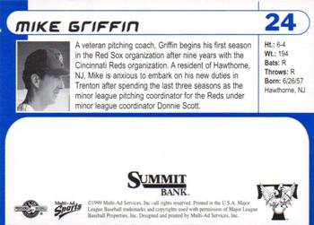 1999 Multi-Ad Trenton Thunder #24 Mike Griffin Back