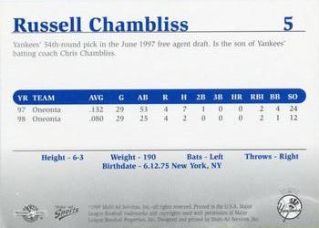 1999 Multi-Ad Tampa Yankees Update #5 Russell Chambliss Back