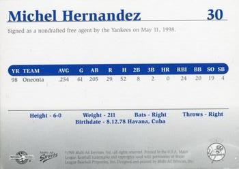 1999 Multi-Ad Tampa Yankees Update #30 Michel Hernandez Back