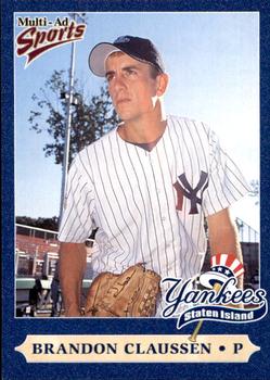 1999 Multi-Ad Staten Island Yankees #6 Brandon Claussen Front
