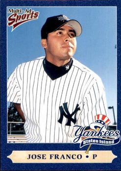 1999 Multi-Ad Staten Island Yankees #9 Jose Franco Front