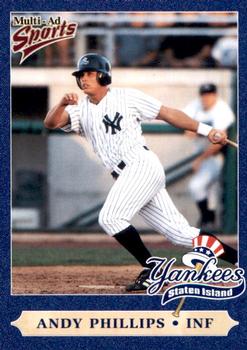 1999 Multi-Ad Staten Island Yankees #19 Andy Phillips Front