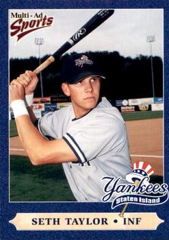 1999 Multi-Ad Staten Island Yankees #26 Seth Taylor Front