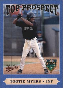 1999 Multi-Ad South Atlantic League Top Prospects #19 Tootie Myers Front