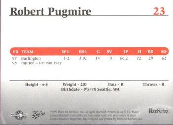 1999 Multi-Ad South Atlantic League Top Prospects #23 Robert Pugmire Back