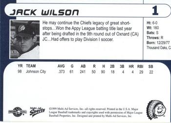 1999 Multi-Ad Peoria Chiefs #1 Jack Wilson Back
