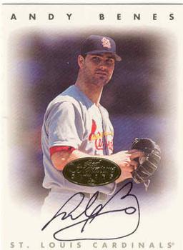 1996 Leaf Signature Series - Autographs Gold #NNO Andy Benes Front