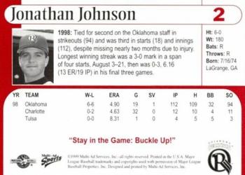 1999 Multi-Ad Oklahoma RedHawks #2 Jonathan Johnson Back
