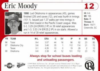1999 Multi-Ad Oklahoma RedHawks #12 Eric Moody Back