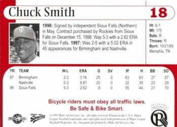 1999 Multi-Ad Oklahoma RedHawks #18 Chuck Smith Back