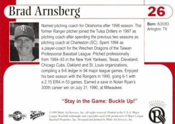 1999 Multi-Ad Oklahoma RedHawks #26 Brad Arnsberg Back