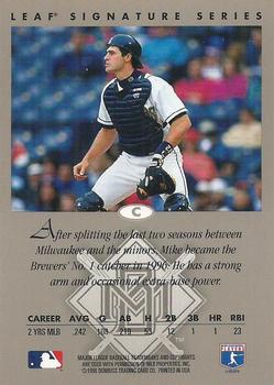 1996 Leaf Signature Series - Autographs Silver #NNO Mike Matheny Back