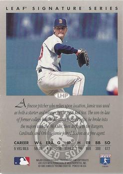 1996 Leaf Signature Series - Autographs Silver #NNO Jamie Moyer Back