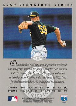 1996 Leaf Signature Series - Autographs Silver #NNO Todd Van Poppel Back
